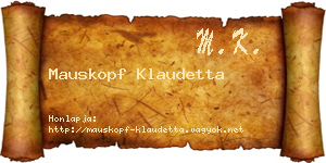 Mauskopf Klaudetta névjegykártya